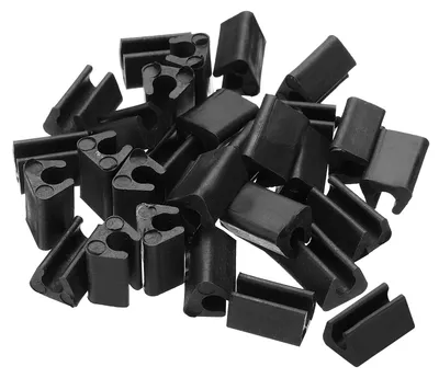 Spülbeckengitter-Füße, 30 Stk., 6 mm ID, Kunststoff, schwarz