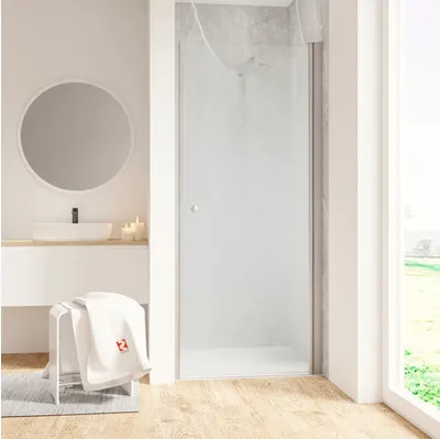 Produktbild von SCHULTE Duschtür in Nische mit Drehtür 80 x 200 cm Profil aluminium Glasdekor Nebel Türanschlag rechts