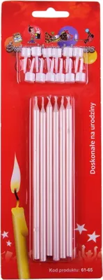 Imagen del producto de Velas largas y lisas para cumpleaños, color rosa claro, paquete de 12 unidades