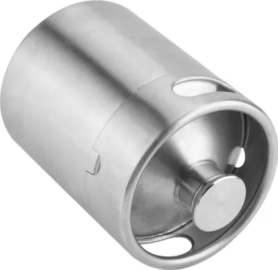 Imagen del producto de Mini barril de cerveza de acero inoxidable con tapa de rosca, práctico para uso doméstico y en hoteles (2L)