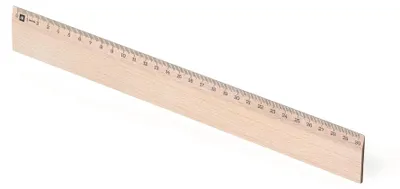 Produktbild von AUFDRUCK / Metrie, Scholar-M30, Holzlineal, 2 abgeschrägte Kanten,beidseitige mm Skala, mit Aufhängebohrung, 30 cm