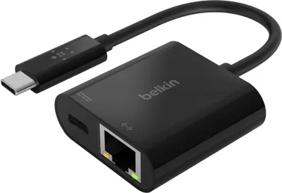 Image de Belkin Adaptateur USB-C / Gigabit Ethernet 60W PD, noir INC001btBK