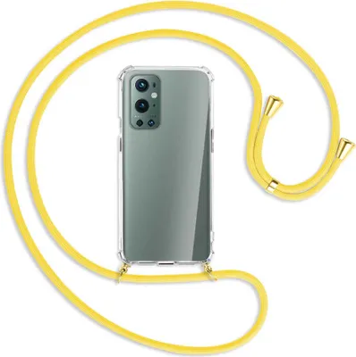 Produktbild von Handykette Backcover-Schutzhülle mit Band (Metall goldfarben) für OnePlus 9 Pro - gelb