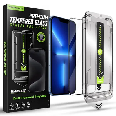 Produktbild von Techsuit - TitanGlass FullCover Schutzglas für iPhone 13 Pro Max / iPhone 14 Plus - schwarz