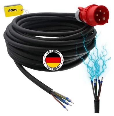 Produktbild von CEE Maschinen-Anschlussleitung 16A 5G1,5 / 5G2,5 H07RN-F 2,5-50m, Querschnitt:5x2.5mm², Länge:40m