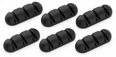 Image de 6 supports universels pour câbles, avec 3 trous, clips en silicone, accessoires de charge