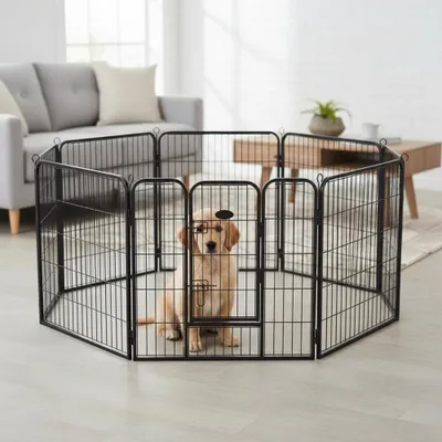 Image de Parc pour chiots 60x80cm Enclos Enclos pour animaux Grille pour chien Clôture Boîte pour chat