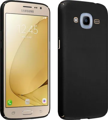 Produktbild von Cadorabo Hülle für Samsung Galaxy J2 2016 Schutzhülle in Schwarz Hard Case Handy Hülle Etui