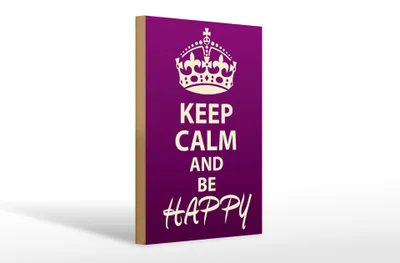 Produktbild von Holzschild Spruch 20x30cm Keep Calm and be happy