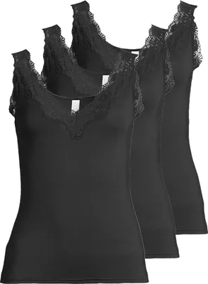 Produktbild von Nina von C. 3er Pack Romance Unterhemd / Top Details aus floraler Spitze, Weiches, anschmiegsames Material, Romantischer Look