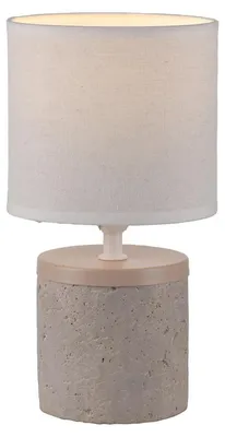 Produktbild von JUST LIGHT LED Tischlampe Root Holzdekor, Textilschirm weiß 26cm grau Wohnzimmer, Esszimmer, Küche, Flur, Büro
