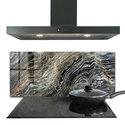 Produktbild von Spritzschutz aus Glas Küchenrückwand - Wandschutz für Herd und Spüle - 125x50 cm - Marmor Granit Textur