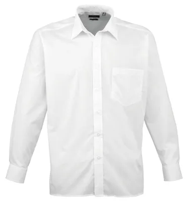 Image de Premier - Chemise habillée pour homme à manches longues LT201 (tour de col 44,5 cm) (blanc)