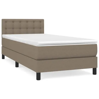 Produktbild von Boxspringbett mit Matratze Taupe 100x200 cm Stoff