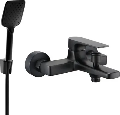 Produktbild von Mexen Lynx R62 Wannenbatterie mit Brausegarnitur, Schwarz - 74593R62-70
