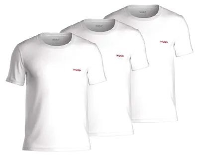 Image de Lot de 3 t-shirts en coton HUGO avec logo imprimé, taille M 100/Blanc