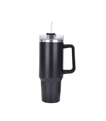 Obrázek produktu pro Pronett XJ5555 Termohrnek s uchem a brčkem, nerez, 1200 ml, černý