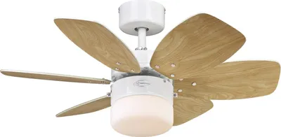 Produktbild von Deckenventilator mit Beleuchtung und Zugketten Flora Royale Weiß 76 cm