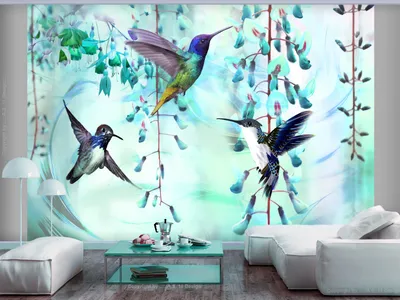 Produktbild von Vlies Fototapete Kolibri Vogel 400x280 cm Tapeten Wandtapete XXL Blumen g-C-0072-a-c