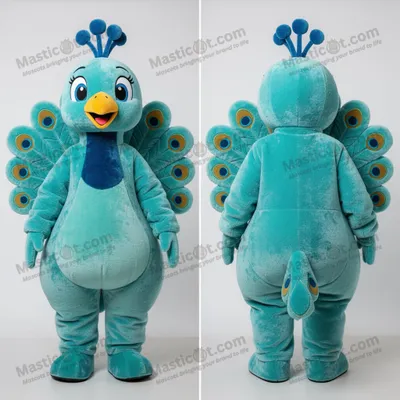 Produktbild von Lebhaftes MASTICOT Pfau-Maskottchen in Türkis