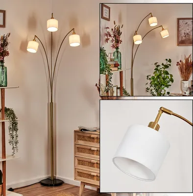 Produktbild von Suio Stehlampe aus Metall in Schwarz/Chrom/Rauch/Weiß, Retro-Design