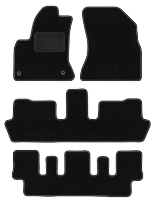 Produktbild von Velours-Fußmatten für Citroen C4 Grand Picasso 2006-2013 (7-Sitzer) – 4-tlg, Schwarz, passgenau – Wielganizator LUX