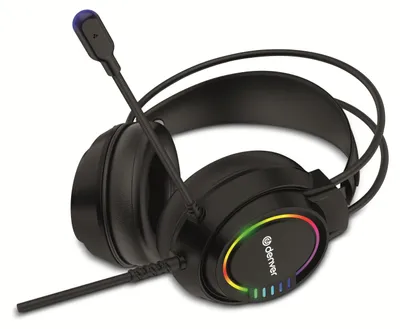 Produktbild von Denver GHS-130, Kabelgebunden, Gaming, 20 - 20000 Hz, Kopfhörer, Schwarz