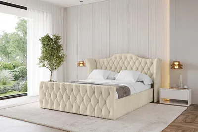 Produktbild von ALTDECOR Polsterbett mit Bettkasten - ZORAN-Z - 160x200 Beige - Bett mit Matratze H3/H4, Kopfteil und Fußteil, Boxbett, Doppelbett mit Stauraum