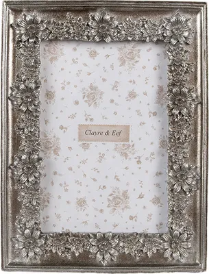Produktbild von Clayre & Eef Bilderrahmen 10x15 cm Silberfarbig Kunststoff