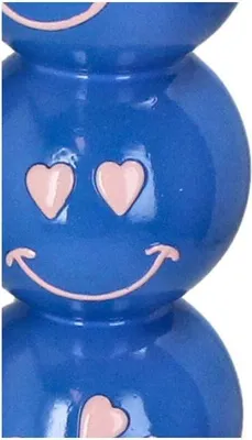Produktbild von Kerzenständer Smiley Blaue Kugeln 9x9x36cm Dekorativer Kerzenhalter handgemacht
