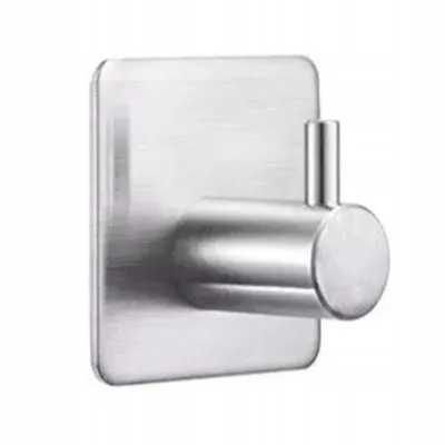 Produktbild von Delvant PALO Handtuchhaken, Haken Selbstklebend, Ohne Bohren Wandhaken Türhaken Badezimmerhaken Klebehaken, Starke Haken selbstklebend Silber
