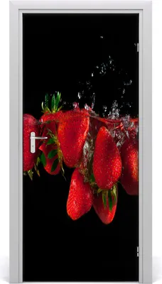 Produktbild von Tulup Türaufkleber 95x205 cm Dekorative Aufkleber Selbstklebend Wasserdichte Tapete Abnehmbar Schlafzimmer Wohnzimmer Wohnkultur - Strawberry Wasser