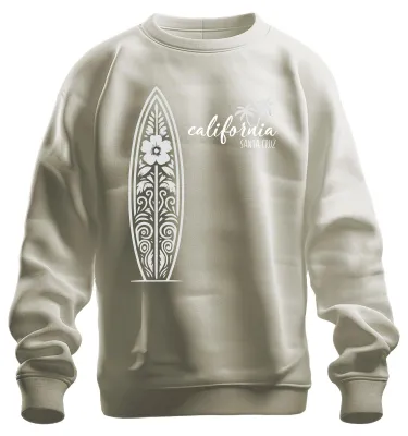 Produktbild von California Santa Cruz Surfbretter Surfen Palmen Strand Sweatshirt Pullover, Natur, S