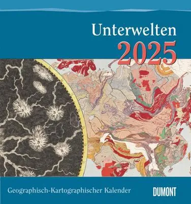 Zdjęcie produktu dla Kalendarz geograficzno-kartograficzny 2025 – Podziemia – kalendarz ścienny z historycznymi mapami – 45 x 48 cm
