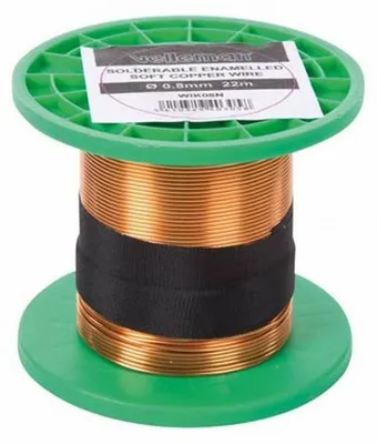 Drahtspule Ø 0,8 mm, 22 m, 0,75 Ohm, Kupfer, rot