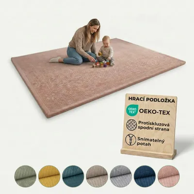 Obrázek produktu pro Pillows24 – Podložka na hraní pro děti 150x200 cm | tloušťka 3 cm, herní koberec pro děti | protiskluzová a snadno se čistí, měkká podložka pro lezoucí děti | herní podložka