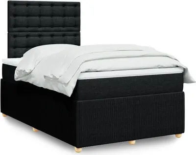 Produktbild von Boxspringbett mit Matratze Schwarz 120x200 cm Stoff, Klassische Betten 2024 Neu DesignMöbel