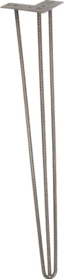 Produktbild von WAGNER Möbelbein HAIRPIN LEG Retro - 12 x 12 x 71 cm, BAUSTAHL LOOK, eisen matt, Bein schräg & Anschraubplatte - 12827801