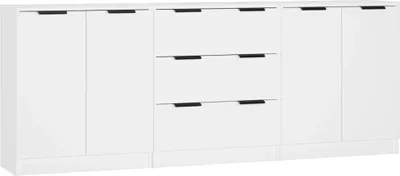 Produktbild von vidaXL 3-tlg. Sideboard Weiß Holzwerkstoff