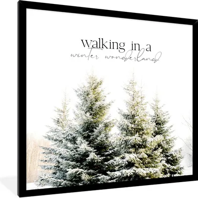 Produktbild von MuchoWow® Gerahmtes Poster Weihnachten - Winter - Weihnachtsbaum 40x40 cm - Poster mit Schwarzem Bilderrahmen Wandposter Rahmen Foto Bilder - Mit Rahmen - Wanddekoration Schlafzimmer