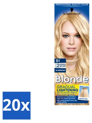 Productafbeelding van 20 x Schwarzkopf Blonde Super S1 blondspray - voordeelverpakking - 20 stuks