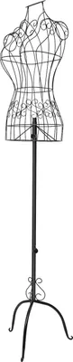 Produktbild von Schneiderpuppe für Damen - Oberkörper-Torso mit Ständer - Verstellbare Höhe 140–160 cm - Schulterbreite 32 cm - Metall - Größe 36×68 cm - Schwarz