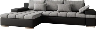 Produktbild von MIRJAN24 Ecksofa Bangkok, Stilvoll L-Form Sofa mit Schlaffunktion und Bettkasten, Wohnlandschaft (Seite: Links, Soft 011 + Lawa 05)