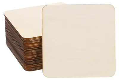 20 unbehandelte quadratische Holzstücke 100 mm für Bastelprojekte