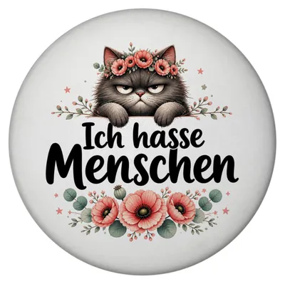 Produktbild von Magnet mit Flaschenöffner Ich hasse Menschen - Katzenmotiv Mit Spruch: Ich