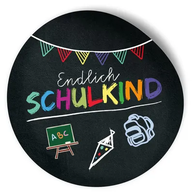 Produktbild von itenga 24x Sticker Endlich Schulkind schwarz - Schulanfang