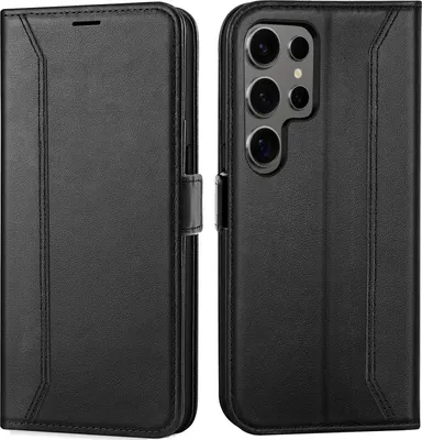 Immagine prodotto di Custodia per cellulare per Samsung Galaxy S24 Ultra cover flip case pieghevole custodia protettiva, nero