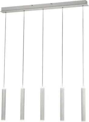 Produktbild von Fabas Luce Prado 5-flammige Pendelleuchte - 33W dimmbare LED - Mattweißes lineares Design