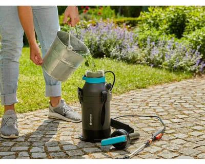 Zdjęcie produktu dla Gardena 11138-20, Opryskiwacz ogrodowy plecakowy, 5 l, Czarny, Zewnętrzna
