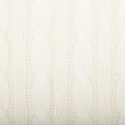Produktbild von Strickstoff Meterware Zopfmuster Viskose wollweiß – schwere 140cm